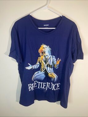 NWT Old Navy Navy Blue Beetlejuice Graphic Tee Size L
